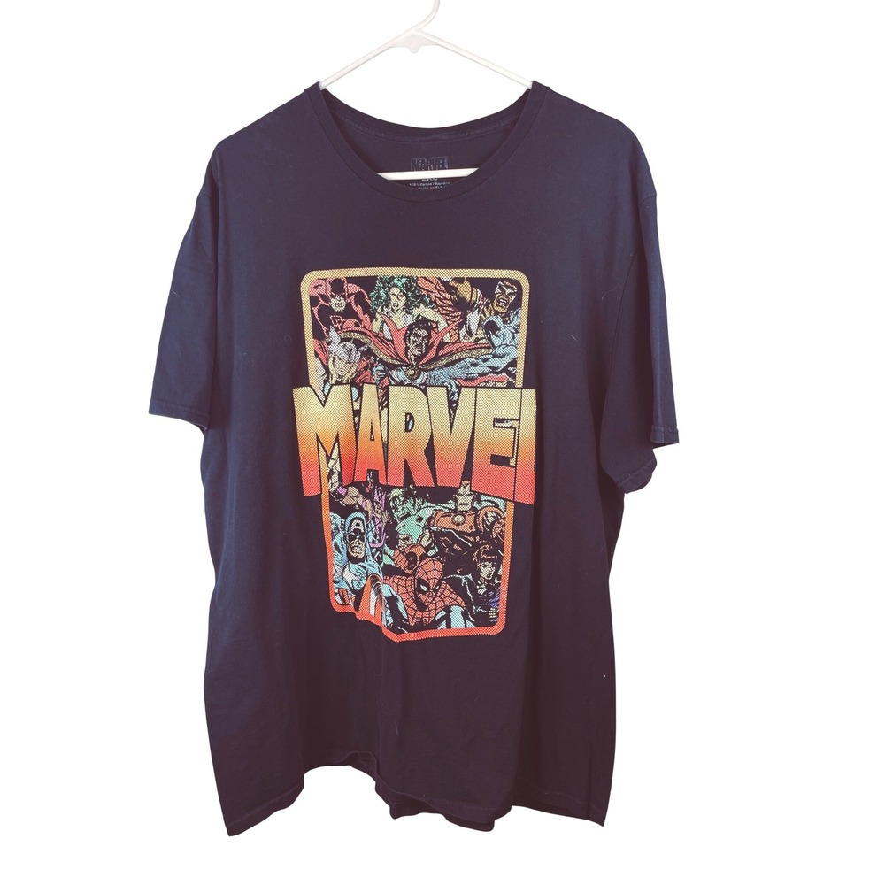 Marvel Comics Graphic T Shirt Black Short Sleeve Crew‎ Neck Men's 2XL